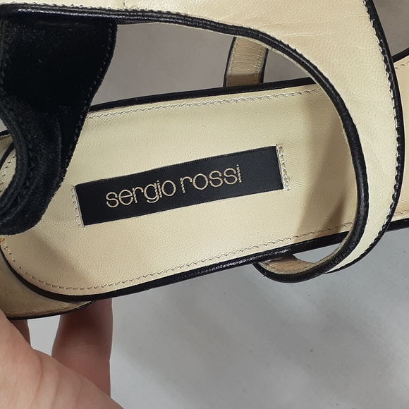 Sergio Rossi cream and black leather heels size 36.5 size 6.5 - Picture 6 of 10